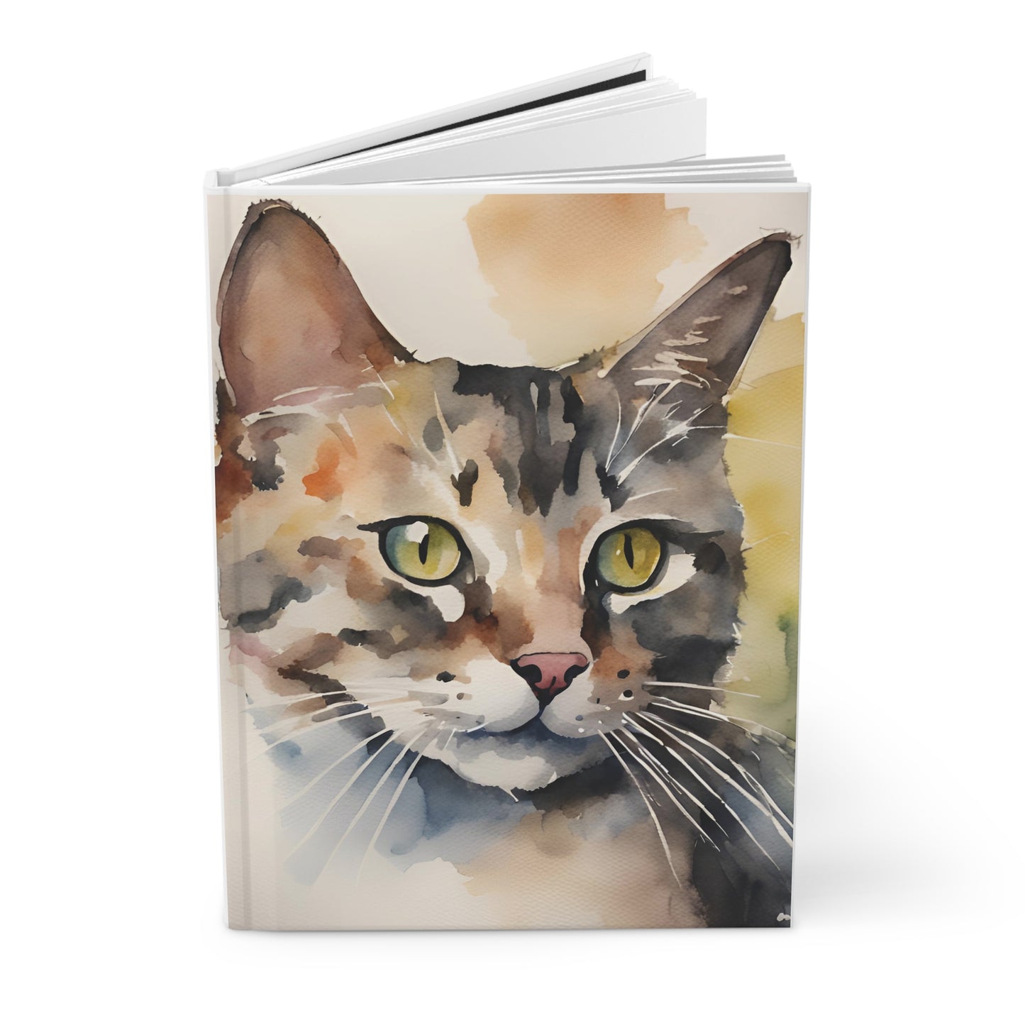 Watercolor Kitty Friend Cat Hard Journal