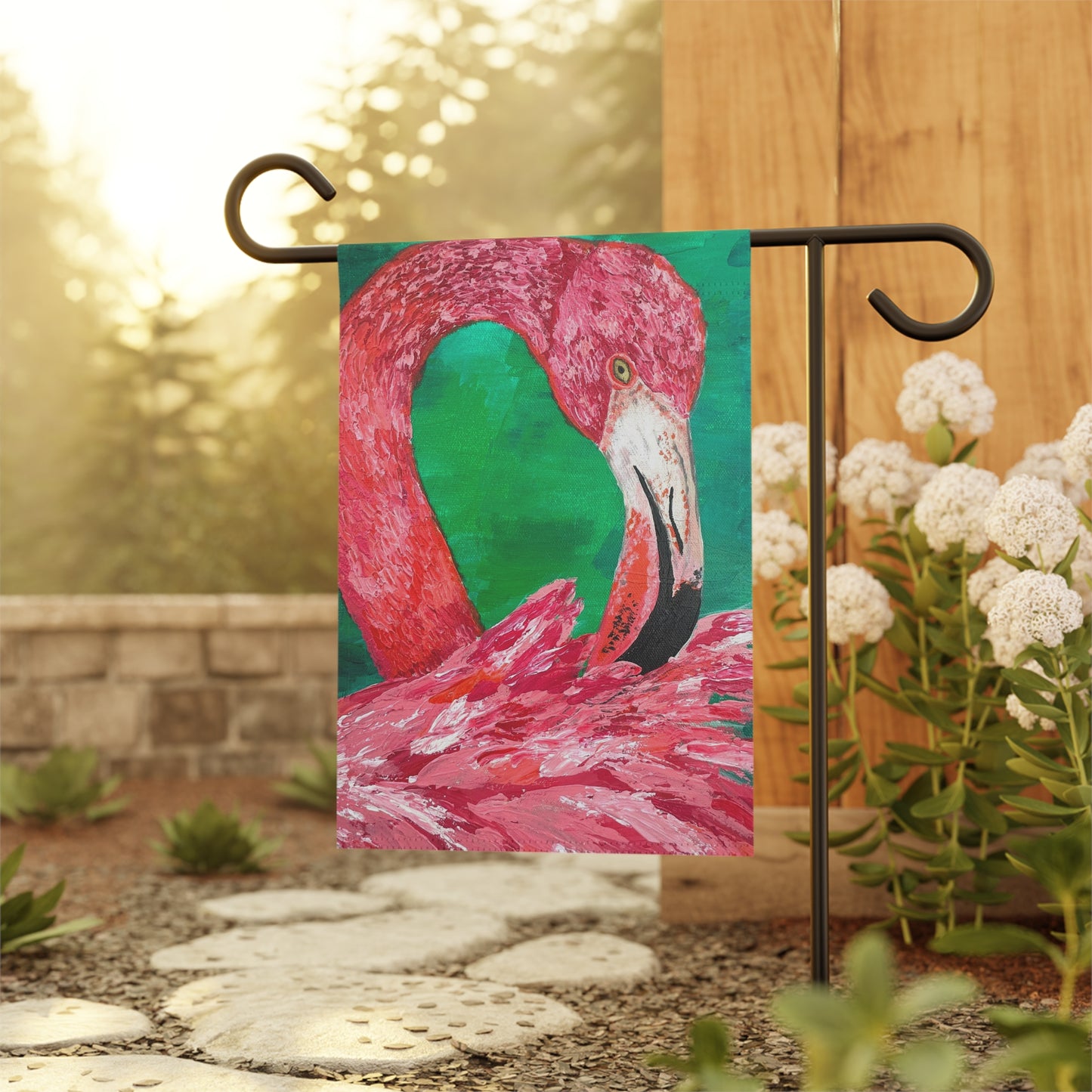 Flamingo Garden Flag