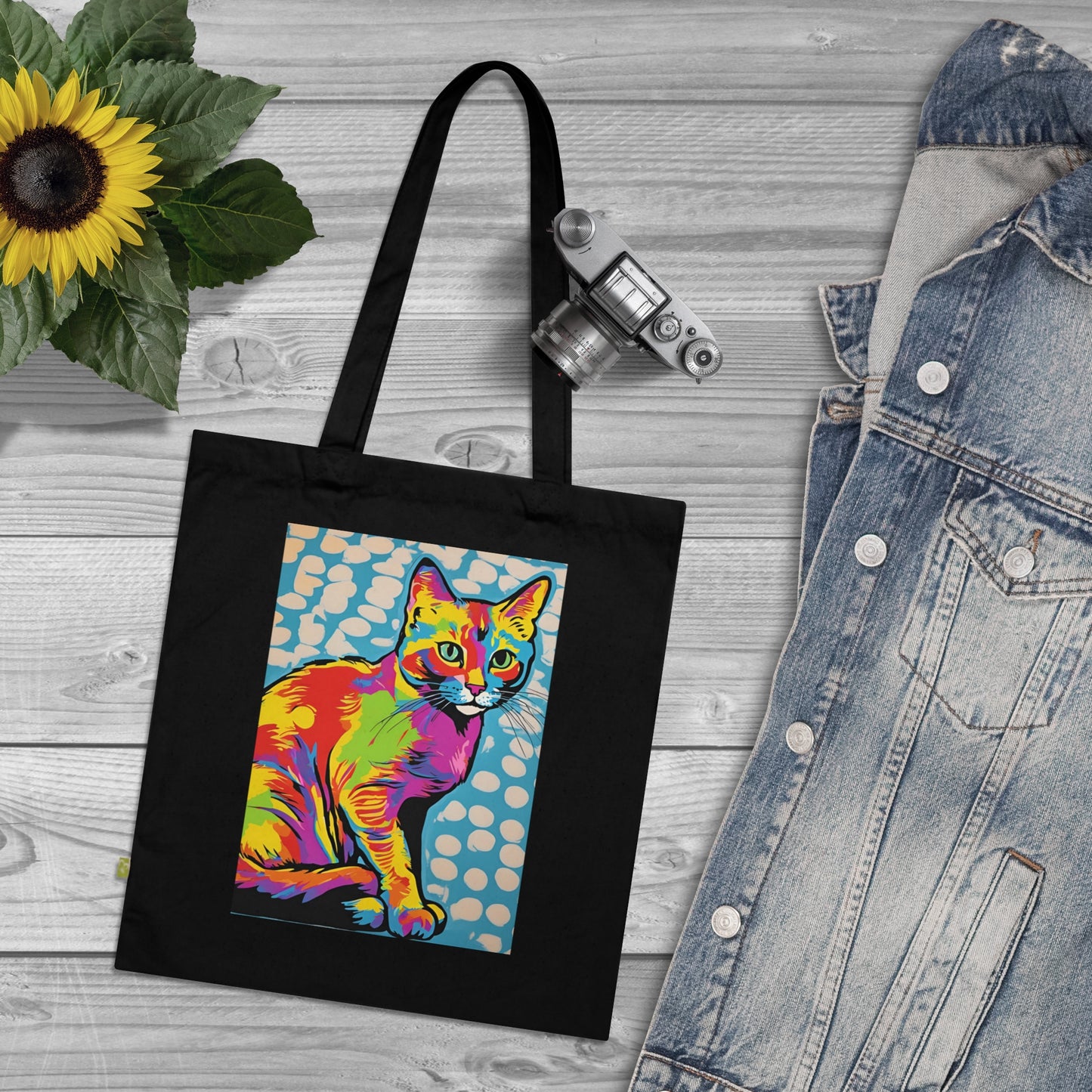 Artsy Cat Organic Tote Bag