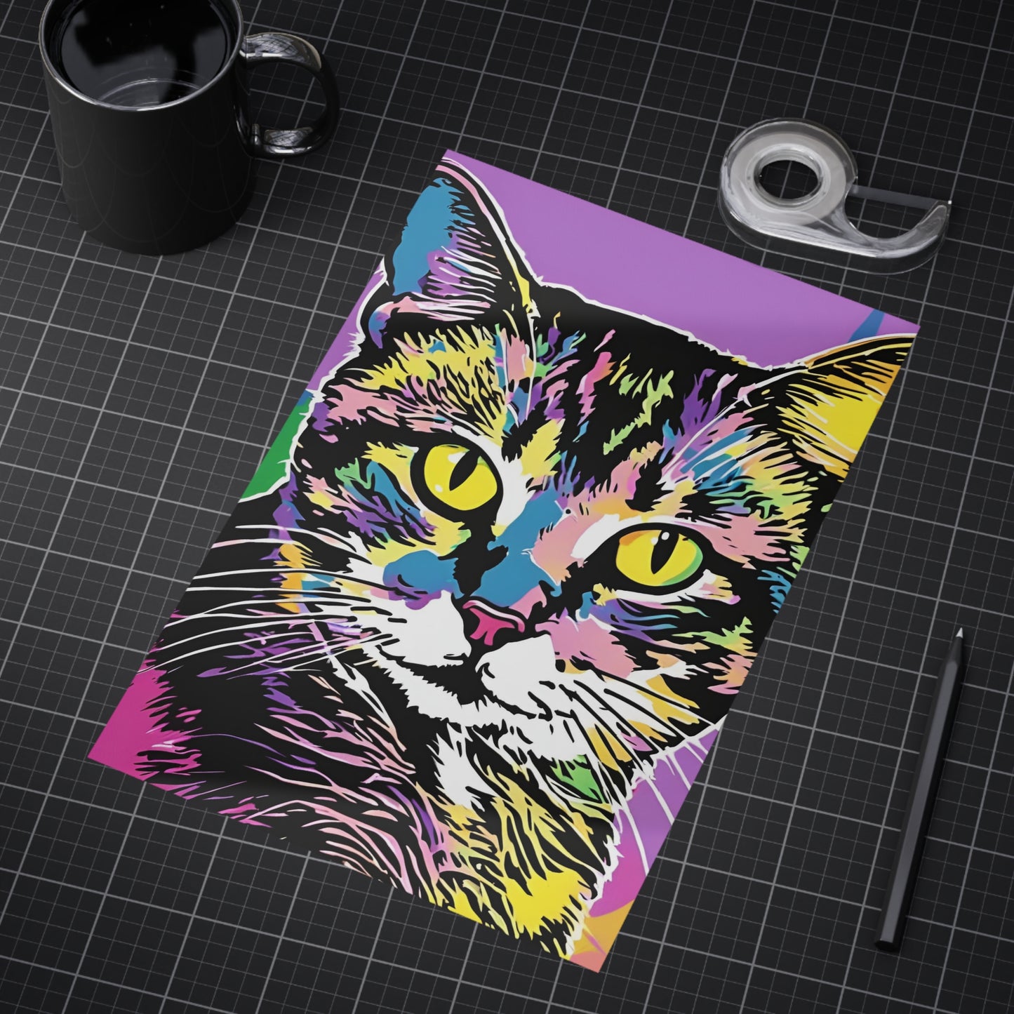 Violet Kitty Portrait Prints