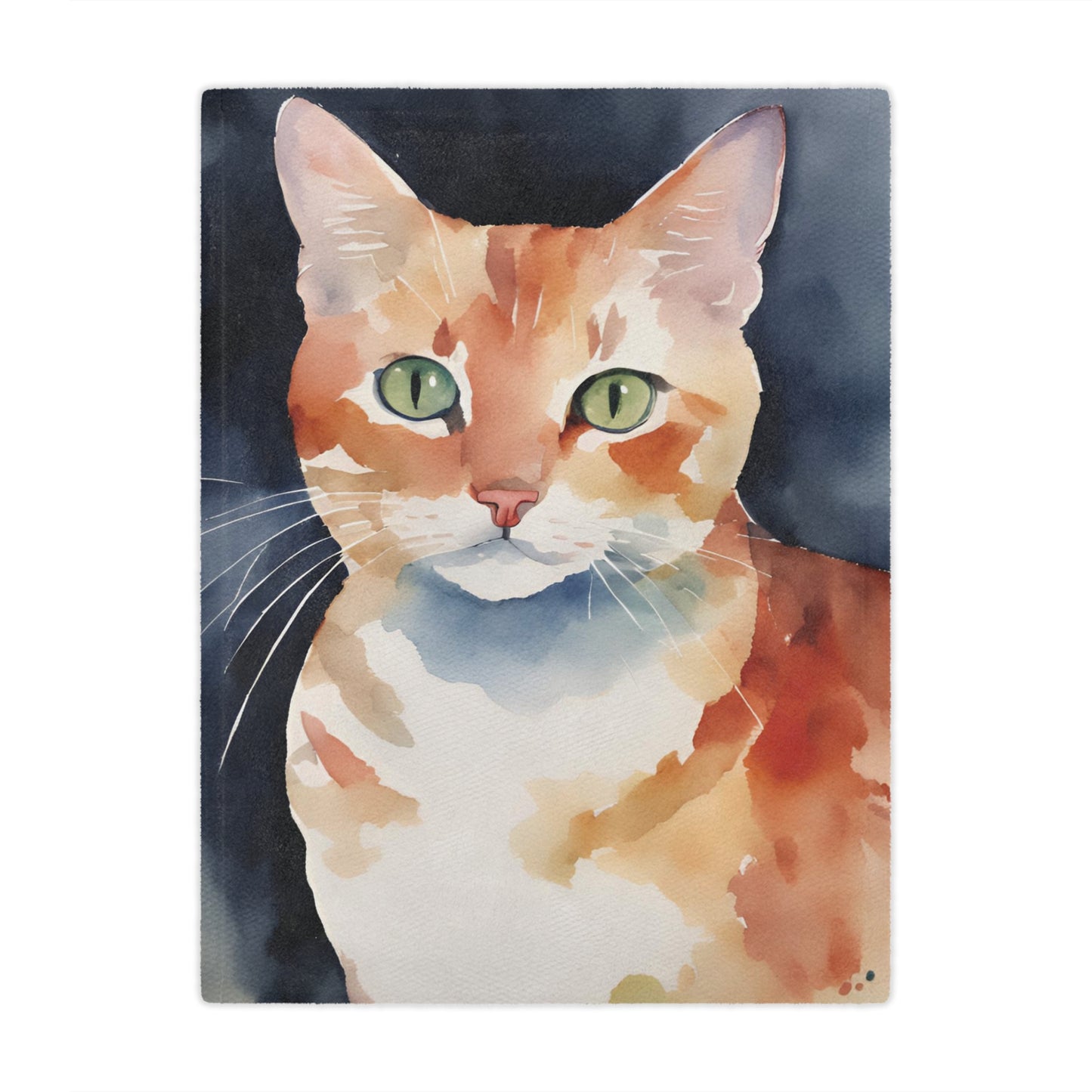 Watercolor Kitty Cat Soft Microfiber Blanket