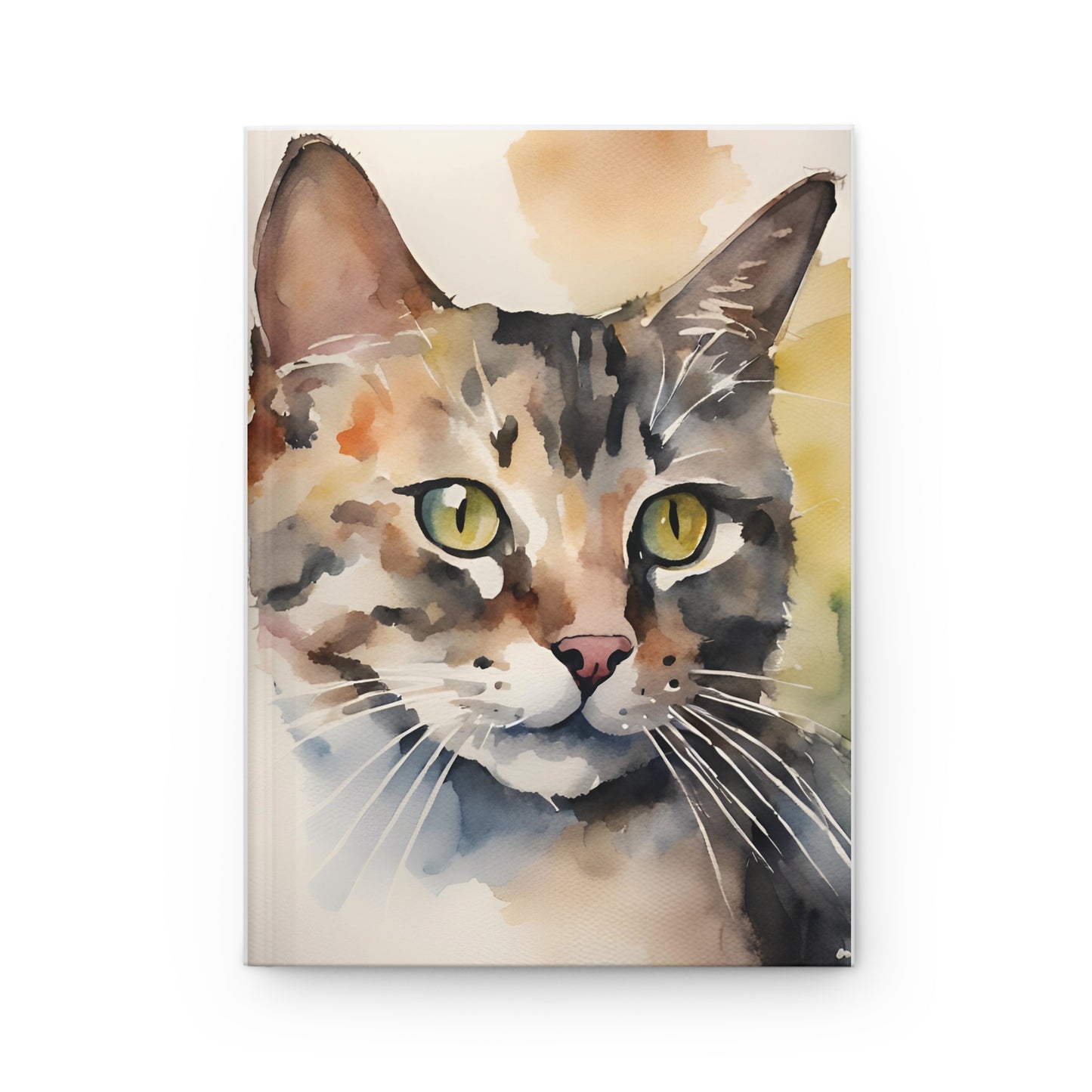 Watercolor Kitty Friend Cat Hard Journal