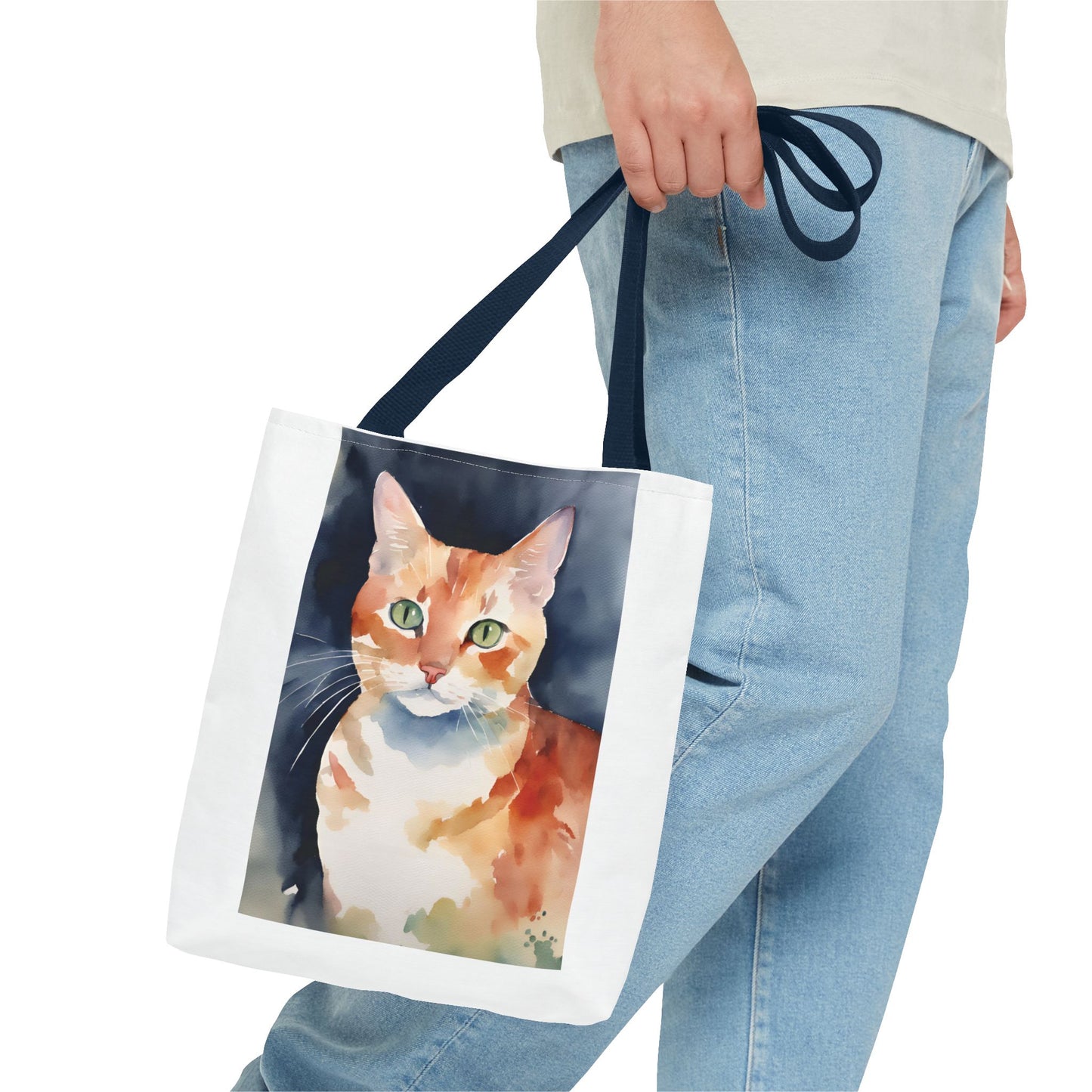 Watercolor Kitty Cat Tote Bag