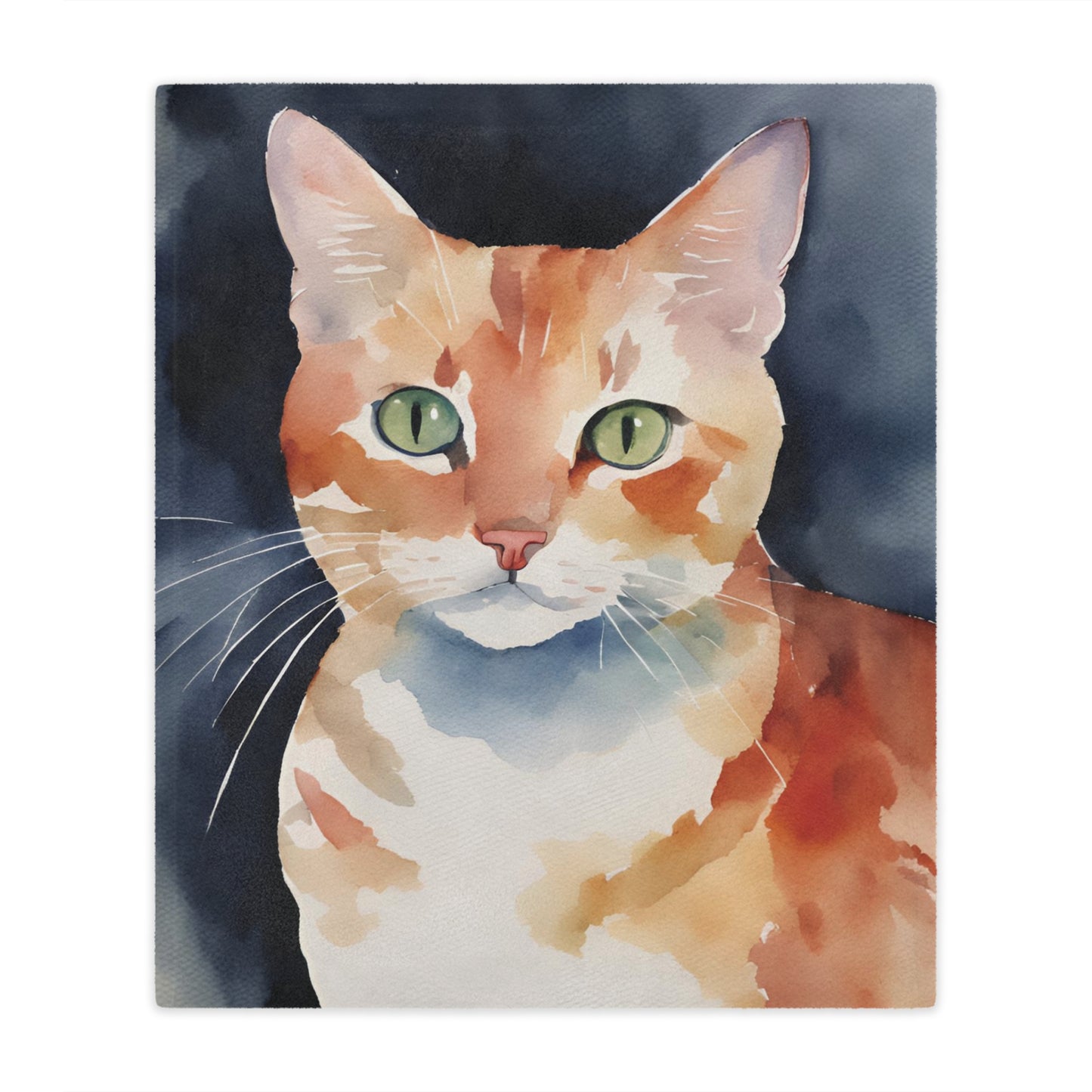 Watercolor Kitty Cat Soft Microfiber Blanket