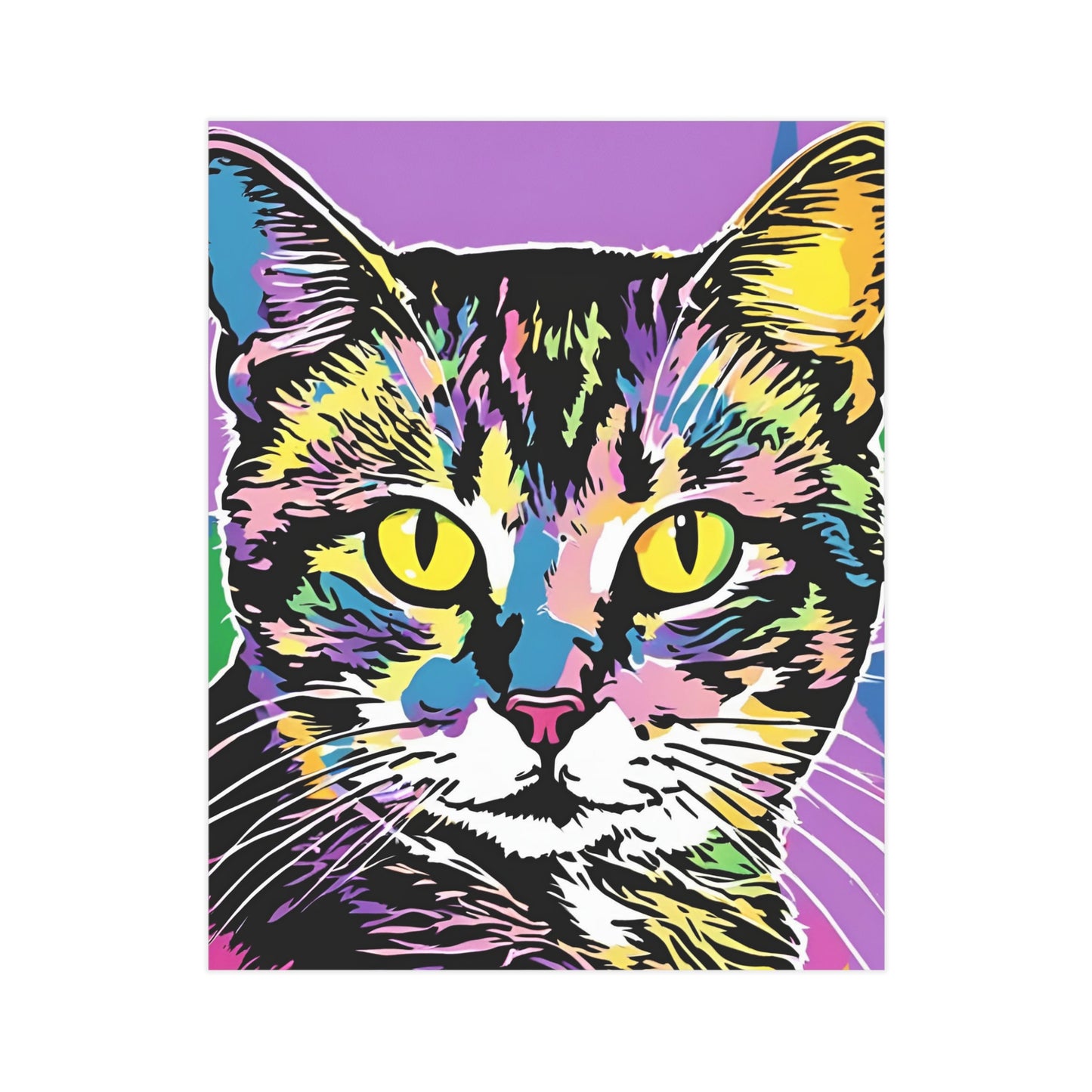 Violet Kitty Portrait Prints