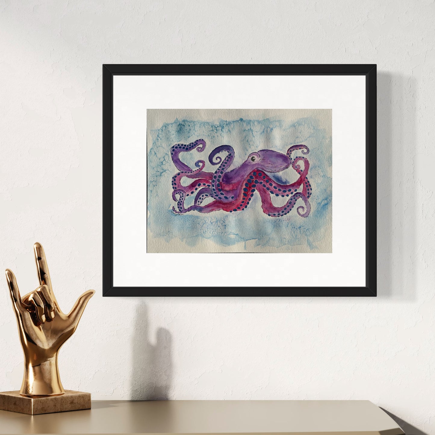 Original Watercolor Giant Octopus- Gladius