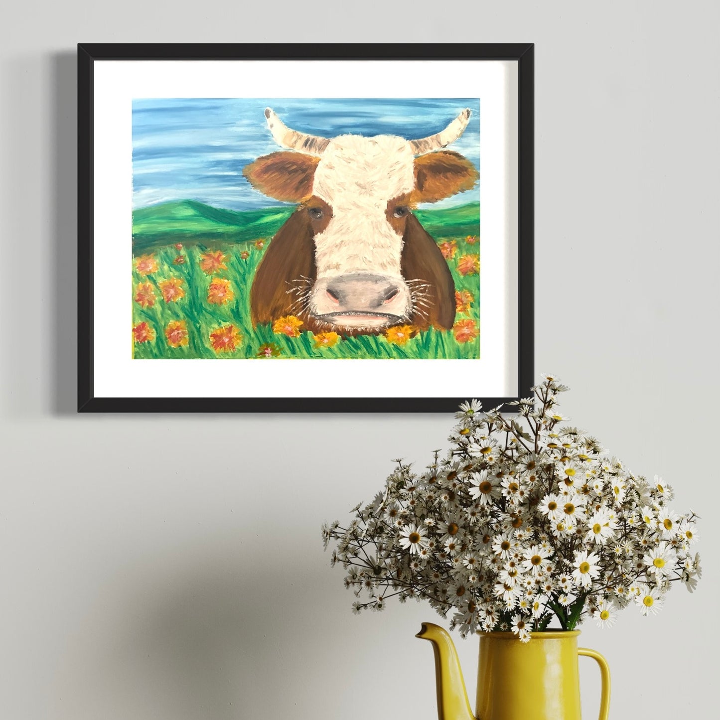 Oil Pastel Clive the Cow