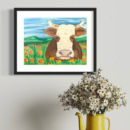 Oil Pastel Clive the Cow