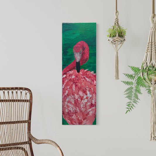 Flamingo Acrylic Painting- Bootie
