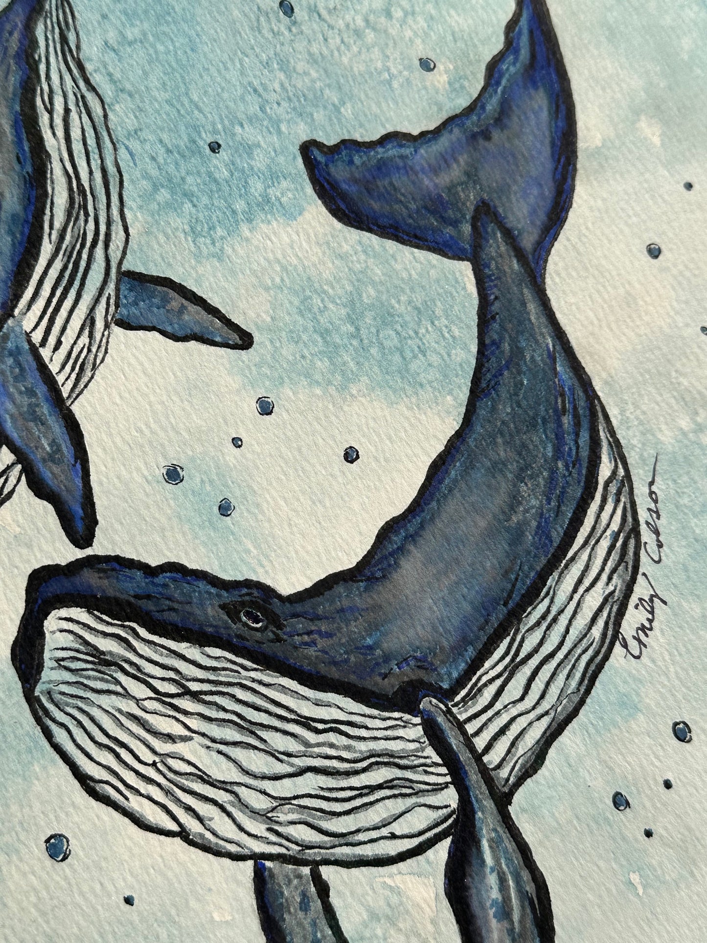 Whale Family, Watercolor - Under The Sea Collection