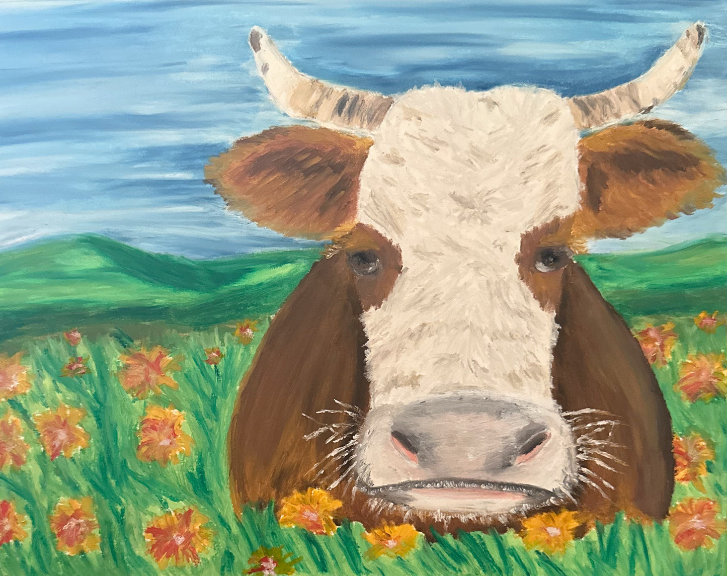 Oil Pastel Clive the Cow